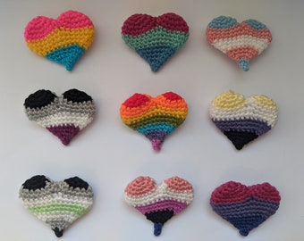 Rainbow Heart Flag brooch, Pride Month brooch, Pansexual,Bisexual, Poly, Genderfluid, Non Binary, Transexual, Asexual, Agender, LGBTQ gift