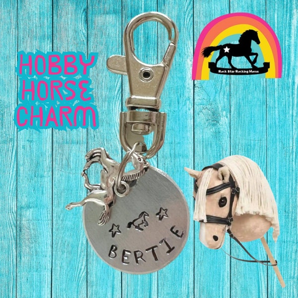 Hobby Horse Bridle/ halter charm. Personalised hobby horse name tag. Cheap Hobby Horse Accessories.