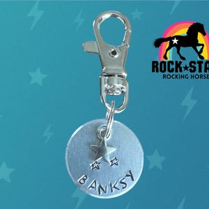 Bridle/ halter charm. Personalised horse name tag. Hand stamped.
