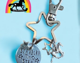 Personalized Horse Keychain: Hand Stamped Equestrian Gift