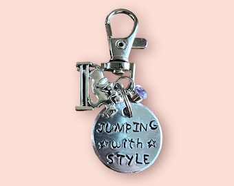 Personalized Horse Bridle Charm: Hand Stamped Show Jumping Name Tag