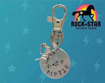 Hand Stamped Horse Bridle Charm: Personalized Aluminum Name Tag