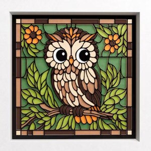 3D &quot;Stained Glass&quot; Eule gestaltete Papierkunst