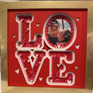 3D framed LOVE heart  paper picture