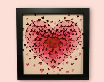 3D framed heart  paper picture