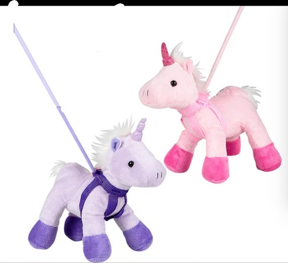 Set Copricapo E Guinzaglio Per Cavallo In Finta Pelliccia Unicorno – Rosa – Morbido E Regolabile
