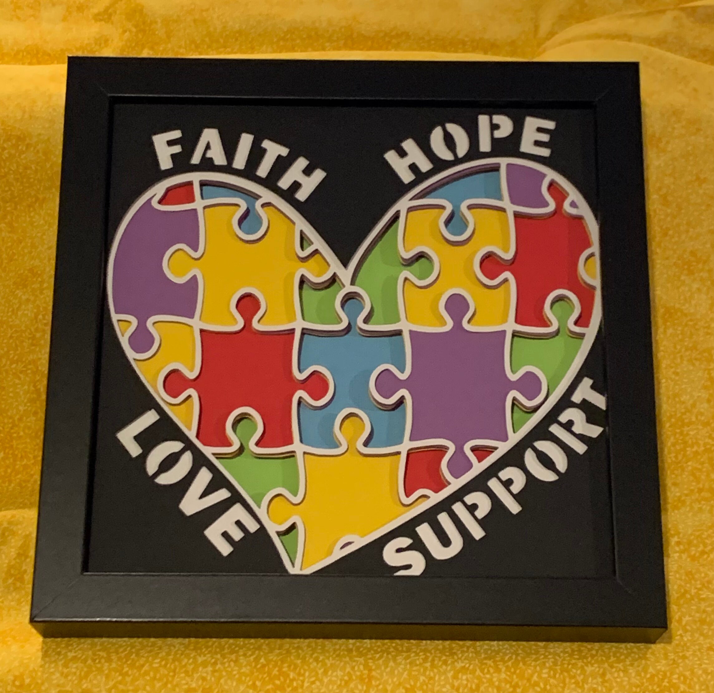 3D Framed Autism Awareness Picture - Etsy