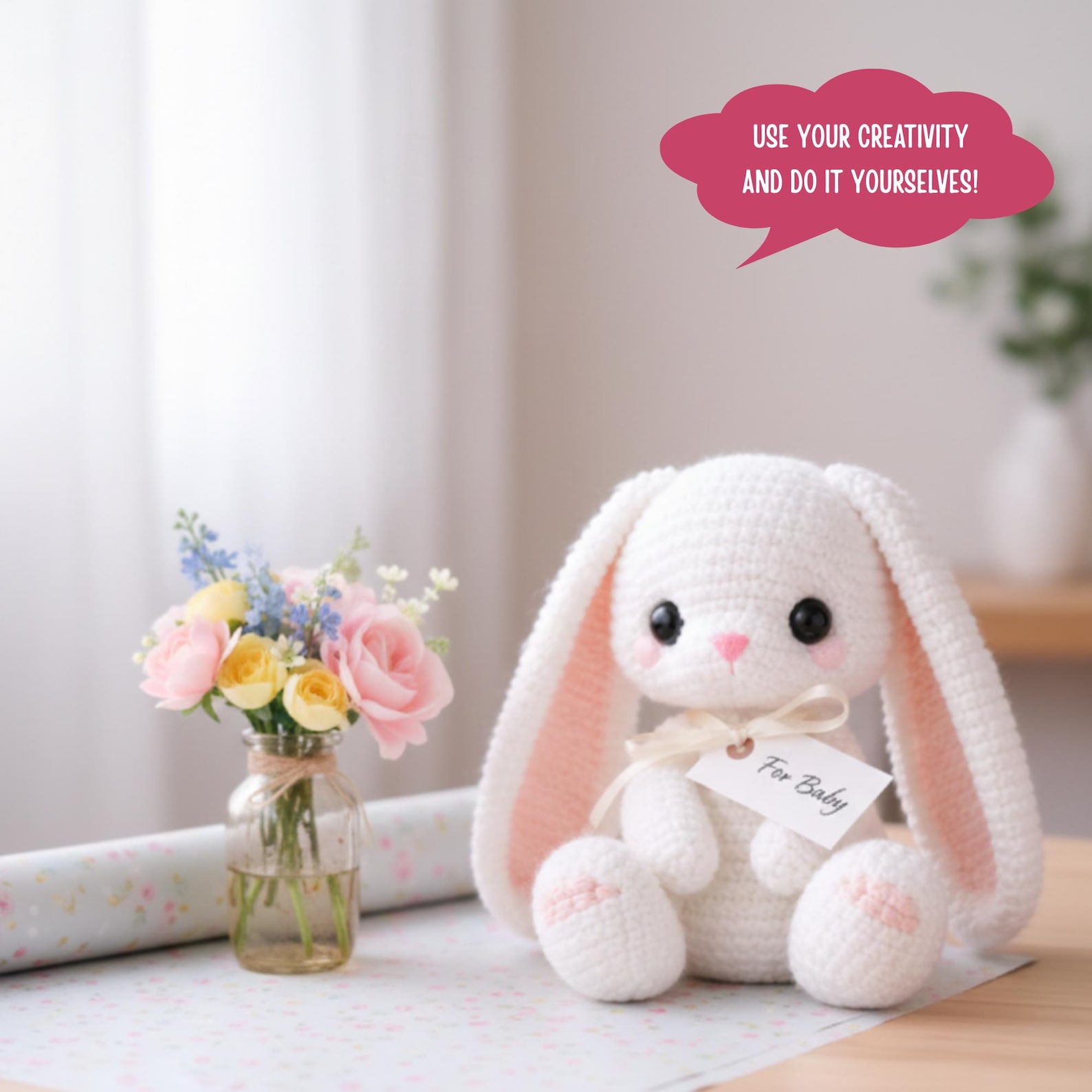 Floppy White Bunny Crochet Pattern - Soft Amigurumi Rabbit Plush Toy ...