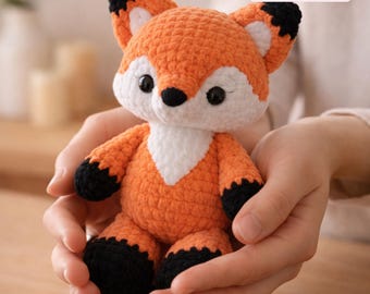Little Fox Crotchet Plüsch Pattern PDF - Amigurumi Fox Plushie, süßes Waldtier häkeln, anfängerfreundlicher digitaler Download