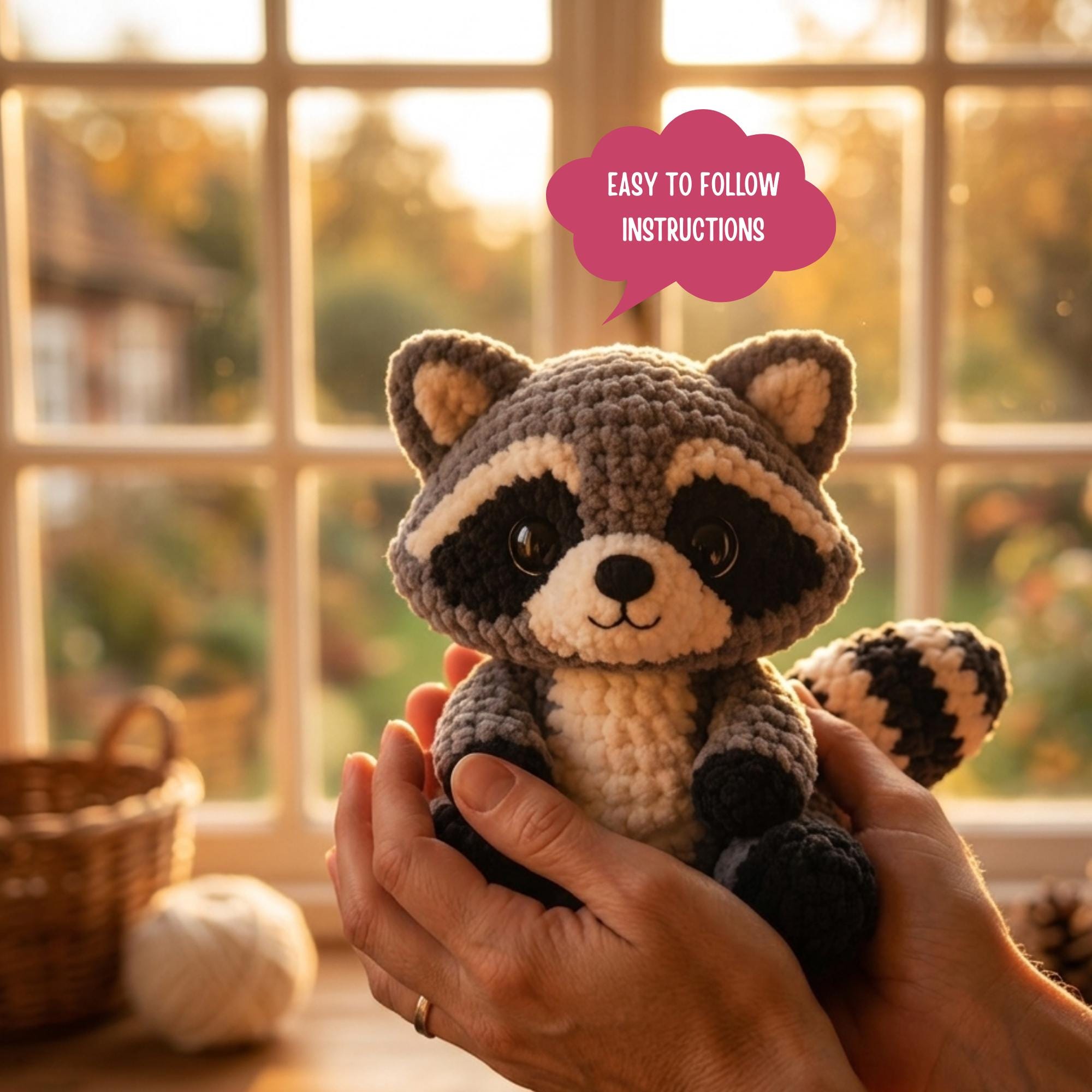 Easy Racoon Crochet Pattern Roro the Raccoon Crochet Pattern PDF - Amigurumi Forest Animal Racoon ...