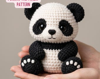 Panda Häkelanleitung - Süßer Amigurumi Panda Bär Plüsch, anfängerfreundliches Tier Häkeltier, sofort PDF