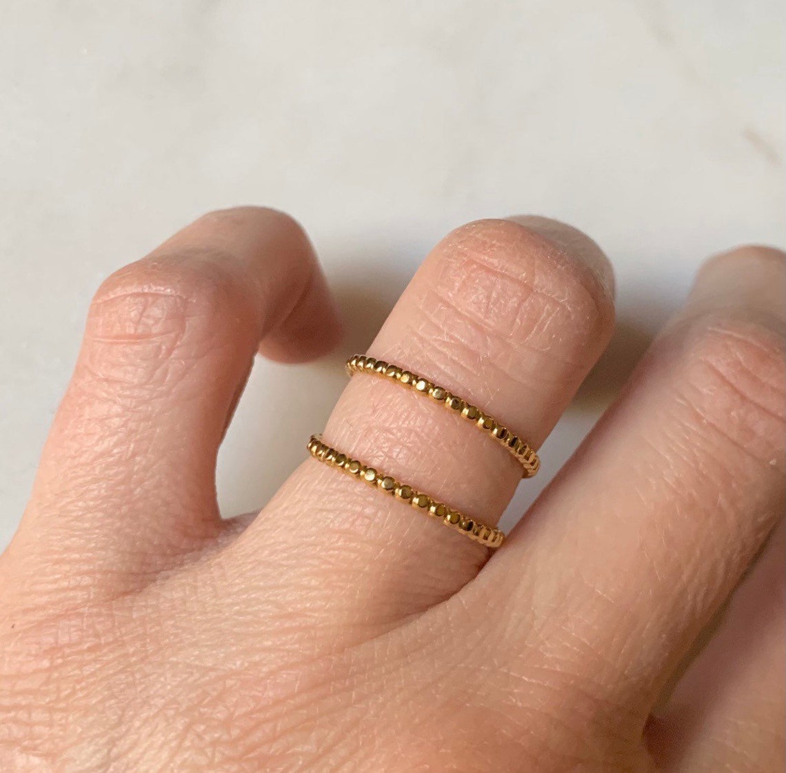 Anillo de acero inoxidable dorado / Anillo de mujer / Joya de Etsy