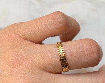 Bague acier inoxydable dorée / Saint-Valentin / ajustable / réglable / Bague femme / Bijou femme / Cadeau / idée cadeau / noël