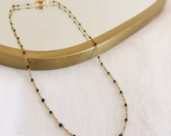 Golden pearl chain necklace, stainless steel, gift idea, women's jewel, fine necklace, Christmas gift, Valentine's Day, Mother's Day