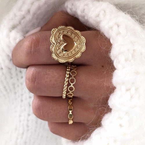 Gold stainless steel ring / Valentine's Day / adjustable / adjustable ring / Women's ring / Christmas / gift idea / Birthday gift