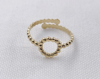 Bague acier inoxydable dorée / saint valentin / ajustable / réglable / Bague femme / Bijou femme / Cadeau / idée cadeau