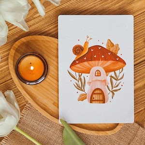 Mushroom Poster Mushroom botanical print Nursery forest print Cute mushroom decor Autumn print Mushroom gift Kids wall art A3 A4 A5