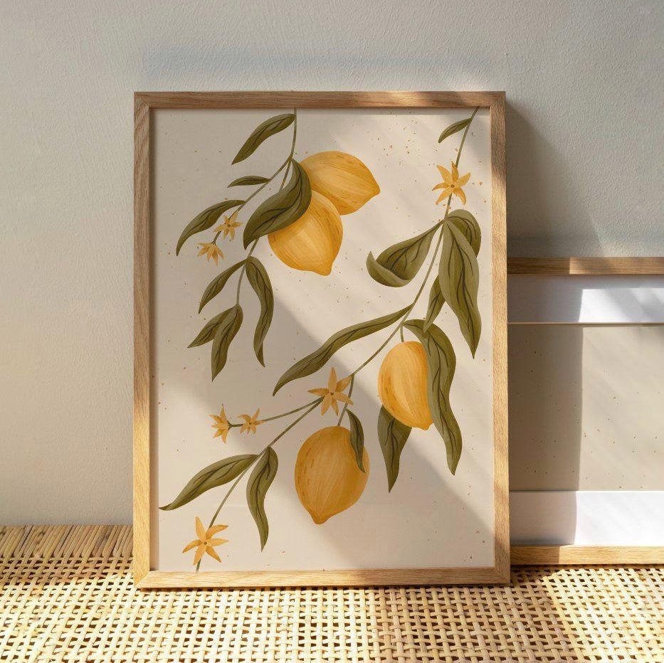 Lemon Tree Kitchen Wall Art Farmhouse Lemon Art Wall Decor Etsy