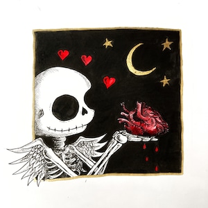 Take it, it’s Yours – Grußkarte, Blanko Karte, Valentinstagskarte, Liebeskarte, Gothic Grußkarte, Anatomisches Herz