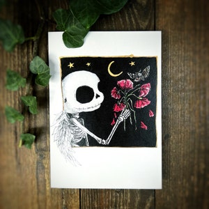 For You! - skull greetings card, birthday, valentines,  love card. Goth birthday,  alternative birthday