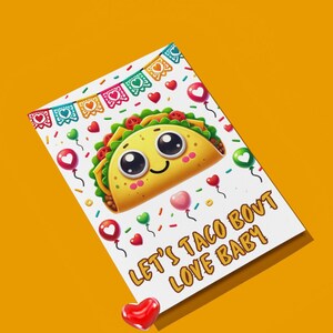 Carte de Saint-Valentin Let's Taco 'Bout Love - Une carte mignonne, drôle et chétive pour l'être cher