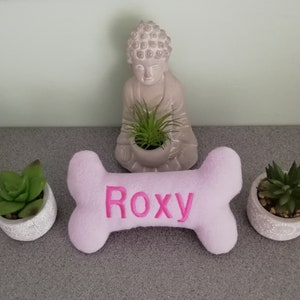Personalised Embroidered Squeaky Toy Bone. Perfect for Christmas stocking, Birthday present or just as a treat. Ideal for Dogs and Puppies image 3