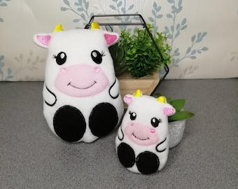 Clarisa Cow Squeaky Dog Toy in Fleece available in 2 sizes. Ideal Dog or Pup present for Birthdays, Valentines, Christmas, Every Day Treat.