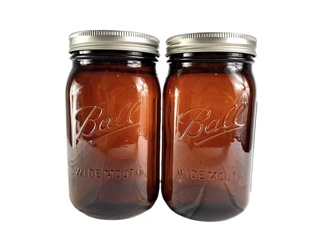 Ball Amber Canning Jar Wide Mouth With Lid and Band UV Etsy