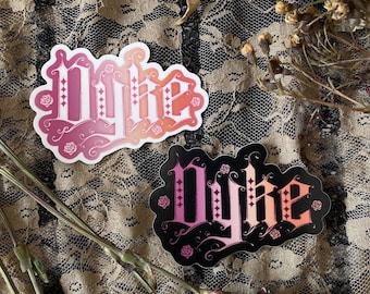 Lesbian Pride Flag Gothic Sticker