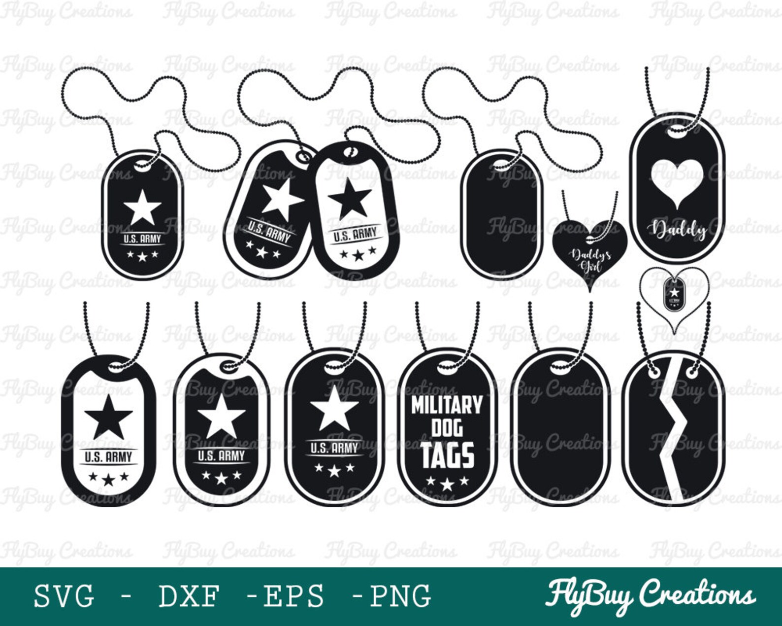 Military Dog Tags Svg US Army Dog Tags Svg US Army Svg Military Tags Svg US Army Tags Silhouette ...