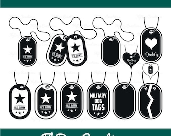 Military Dog Tags Svg | US Army Dog Tags Svg | US Army Svg | Military Tags Svg | US Army Tags Silhouette | Eps | Dxf | Png | Cut file