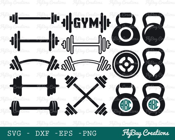 Gym Equipment Svg Fitness Svg Dumbbell Svg Bodybuilding Equipment