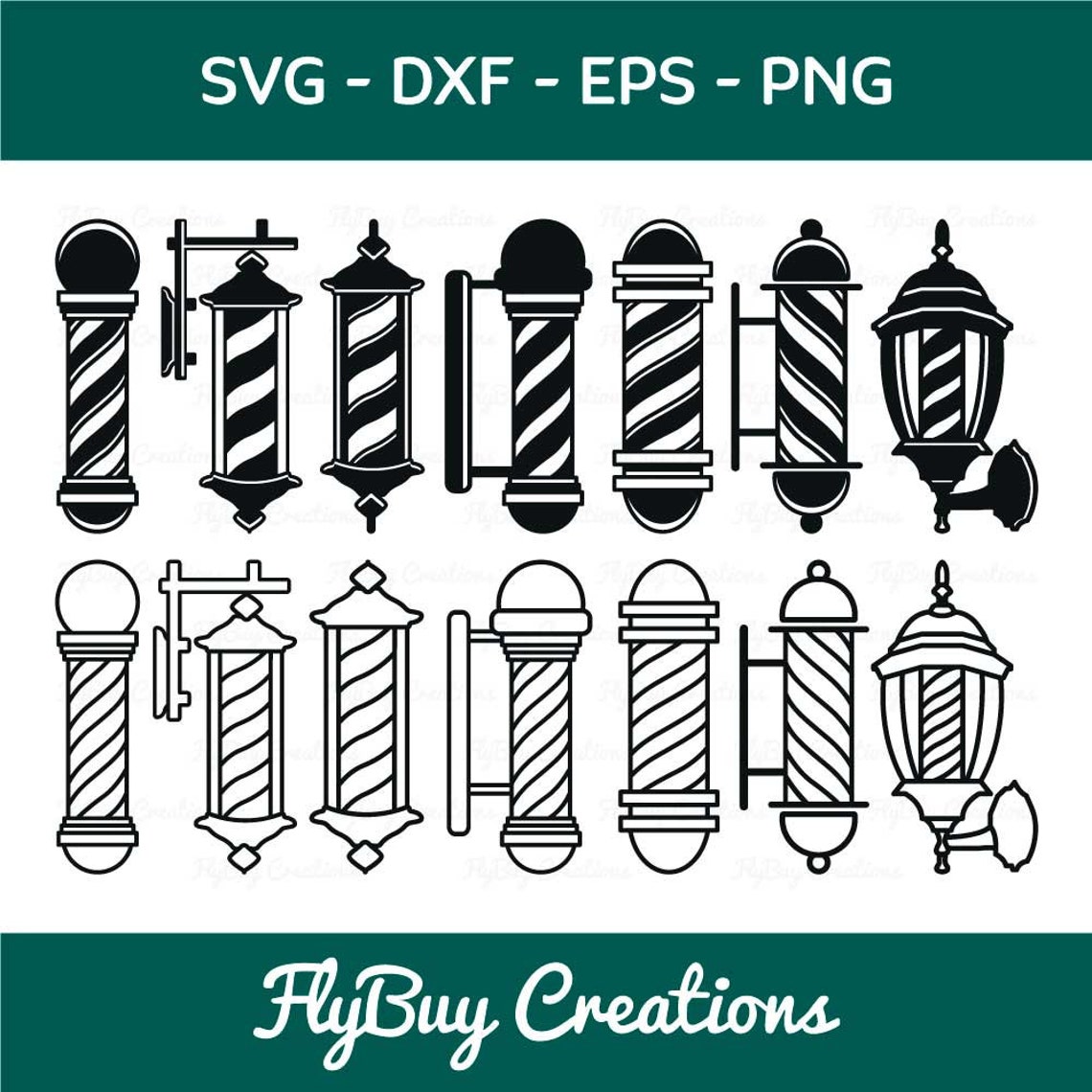 Barbers Pole SVG Bundle Barber Light Svg Hairdresser Svg Barbershop ...