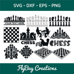 Chess Pieces SVG-Chess Board Silhouette Cut File Bundle