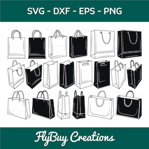 Shoping Bag SVG-Paper Bag Silhouette Cut File Bundle