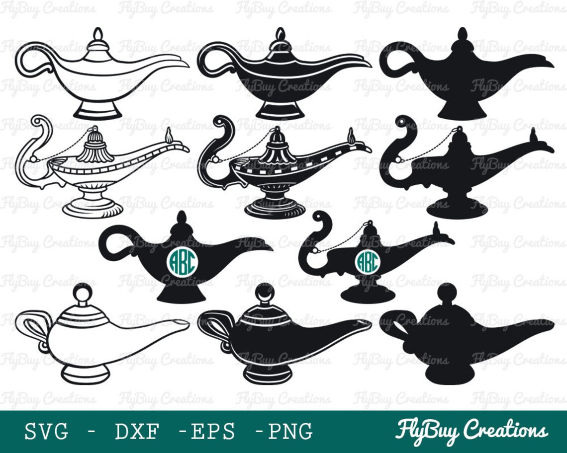 Magic Lamp Svg Genie Lamp Svg Aladdin Lamp Svg Arabian Etsy