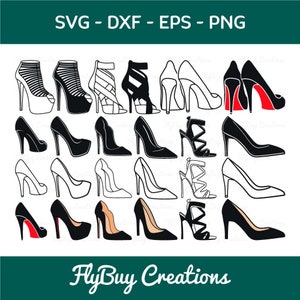 Heel SVG Bundle, Red Bottom Svg, Stiletto Heels Svg, High Heel Svg, Shoes Svg, Woman Shoes Svg, Stylish Shoes Svg, Eps, Dxf, Png, Cut file,