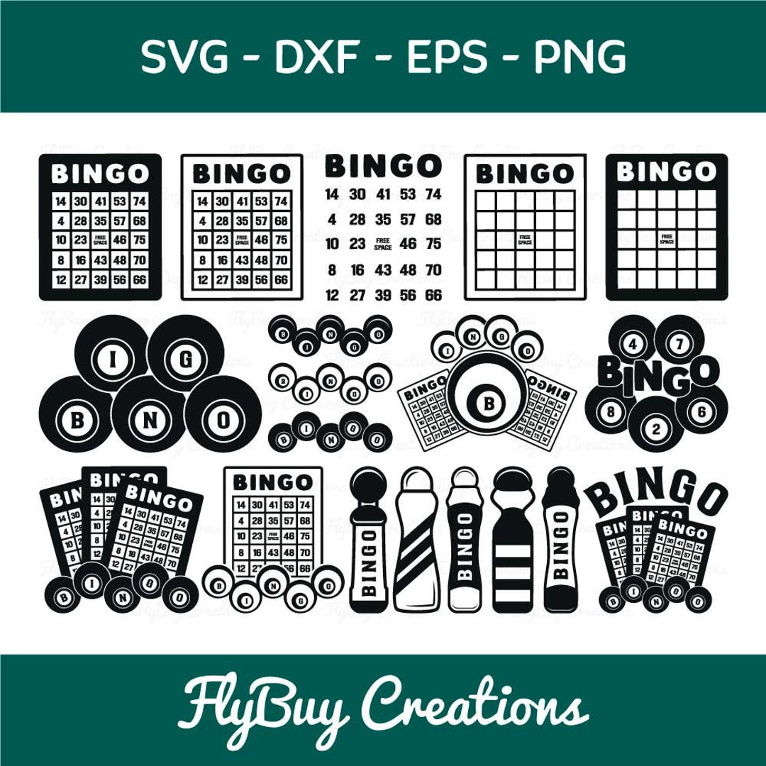 Bingo SVG Bundle, Bingo Card Svg, Bingo Balls Svg, Bingo Dauber Svg