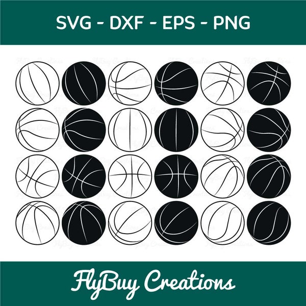 Basket Ball SVG-Sports Ball Silhouette Cut File Bundle
