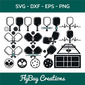 Pickleball SVG Bundle, Pickleball Court Svg, Pickleball Monogram