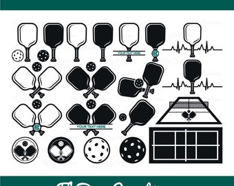 Pickleball SVG Bundle, Pickleball Court Svg, Pickleball Monogram