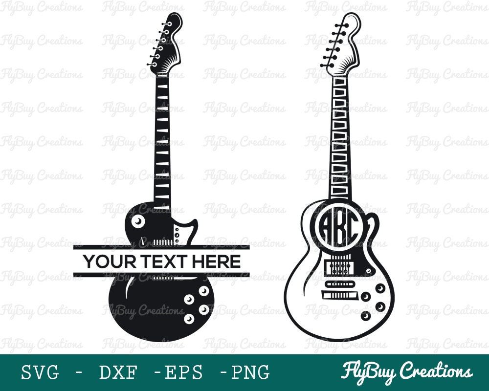 Download Guitar Monogram Svg Circle Monogram Svg Split Monogram Svg Etsy