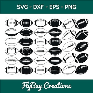 American Football SVG-Sports Ball Silhouette Cut File Bundle