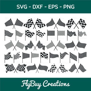 Racing Flag SVG Silhouette Cut File Bundle