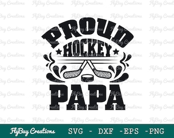 Trotse hockey papa SVG gesneden bestand, beste papa ooit SVG, hockey SVG, papa SVG, trots hockey SVG, hockey citaten, T-shirt Design,
