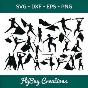 Color Guard SVG-Marching Band Silhouette Cut File Bundle