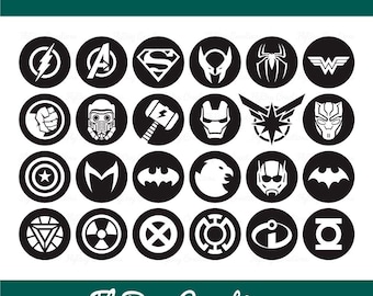 Paquete SVG de logotipo de superhéroe / Archivos de corte de estilo cómic para Cricut Silhouette / Diseño de héroe Png Dxf Eps