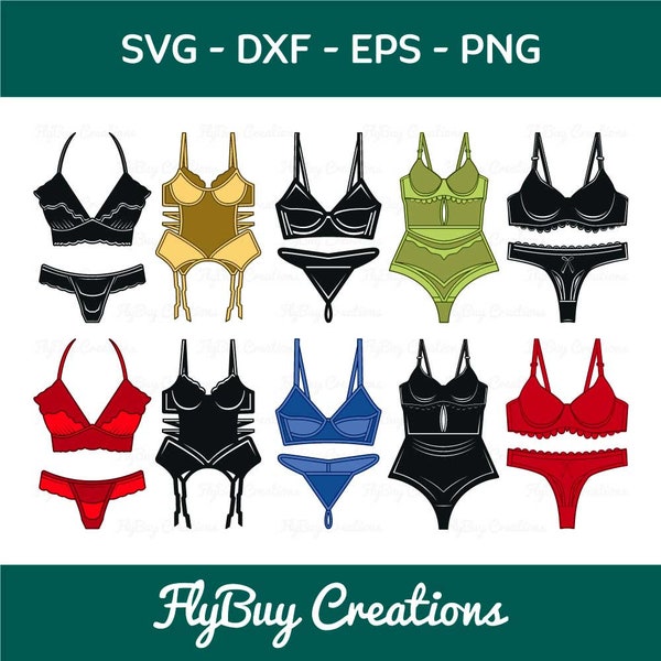 Lingerie SVG Bundle, Swimsuit Svg, Bikini Svg, Women Underwear Svg, Bra Svg, Pantie Svg, Swimwears Svg, Girl Fashion Svg,