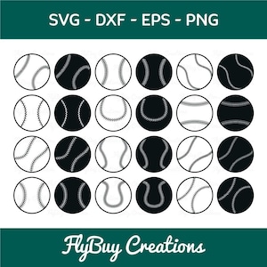 Base Ball SVG-Sports Ball Silhouette Cut File Bundle