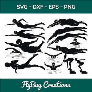 Swimmer SVG-Swimming Silhouette Cut File Bundle